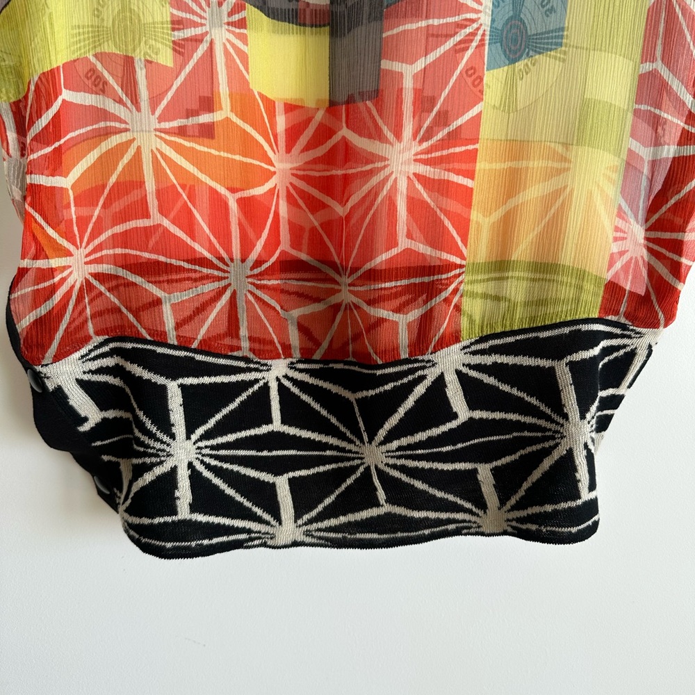 NWOT Jean Paul Gaultier Silk Tunic Caftan with Buttons and Woven Bottom Size S - Picture 9 of 10
